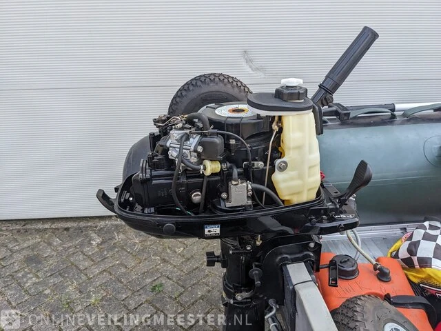 Rubberboot 3,8 meter met mercury 6pk 4t motor, strandtrailer en funband benethboats, ub360, groen - afbeelding 2 van  18