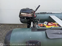Rubberboot 3,8 meter met mercury 6pk 4t motor, strandtrailer en funband benethboats, ub360, groen - afbeelding 15 van  18