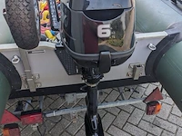 Rubberboot 3,8 meter met mercury 6pk 4t motor, strandtrailer en funband benethboats, ub360, groen - afbeelding 17 van  18