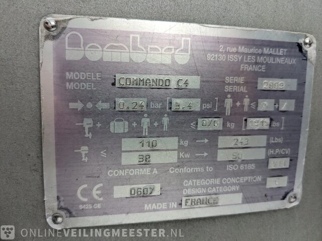 Rubberboot bombard commando , c4, zwart - afbeelding 5 van  17