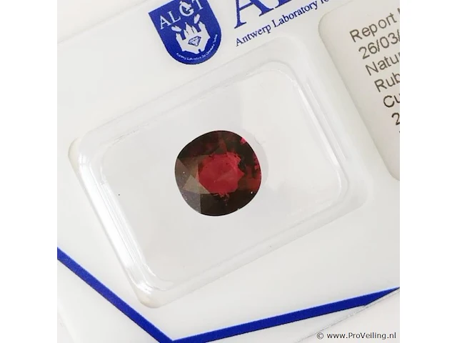 Rubellite 2.16ct algt certified - afbeelding 1 van  5