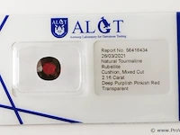 Rubellite 2.16ct algt certified - afbeelding 2 van  5