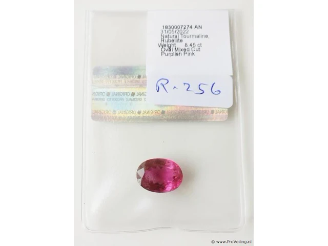 Rubellite 8.45ct gra certified - afbeelding 3 van  4