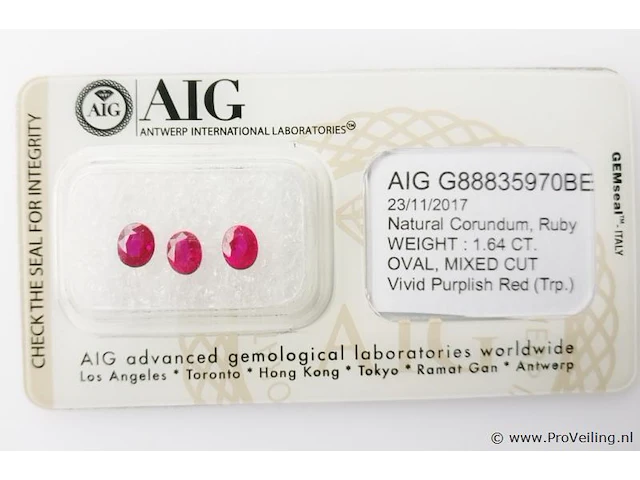 Ruby 1.64ct aig certified - afbeelding 2 van  4
