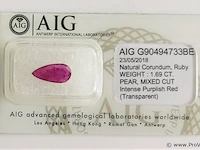 Ruby 1.69ct gra certified - afbeelding 1 van  3