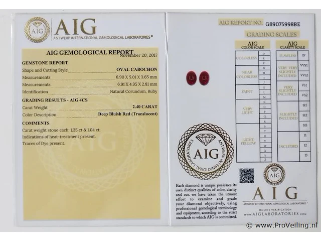 Ruby 2.40ct aig certified - afbeelding 7 van  8