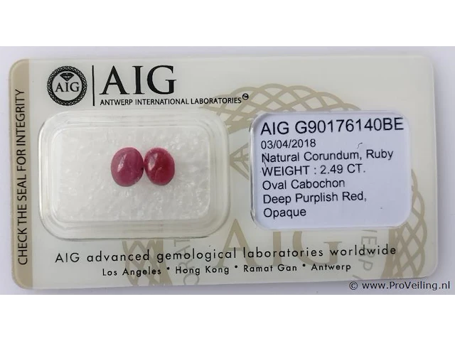 Ruby 2.49ct aig certified - afbeelding 5 van  8