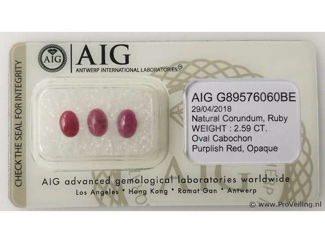 Ruby 2.59ct aig certified - afbeelding 5 van  8