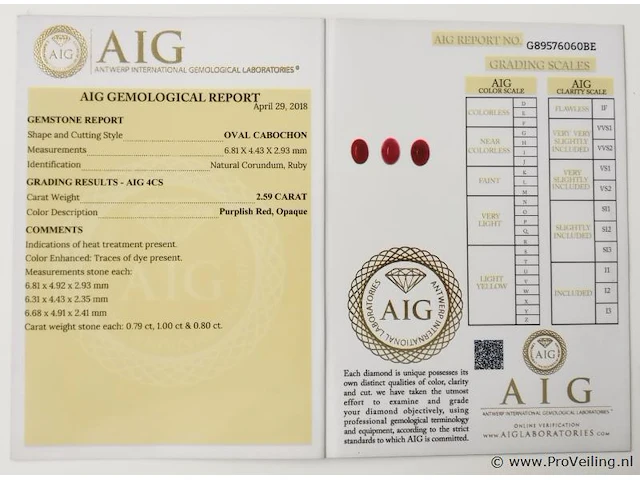 Ruby 2.59ct aig certified - afbeelding 7 van  8