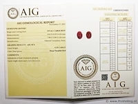 Ruby 4.25ct aig certified - afbeelding 3 van  3