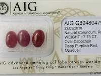 Ruby 7.73ct aig certified - afbeelding 2 van  4