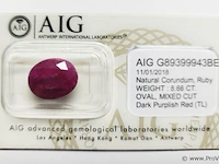 Ruby 8.66ct aig certified - afbeelding 1 van  3