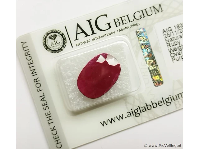 Ruby 9.09ct aig certified - afbeelding 1 van  5