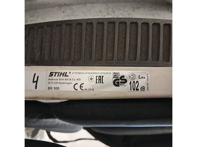 Ruggedragen benzine bladblazer stihl, br 500, bouwjaar 2015 - afbeelding 9 van  9