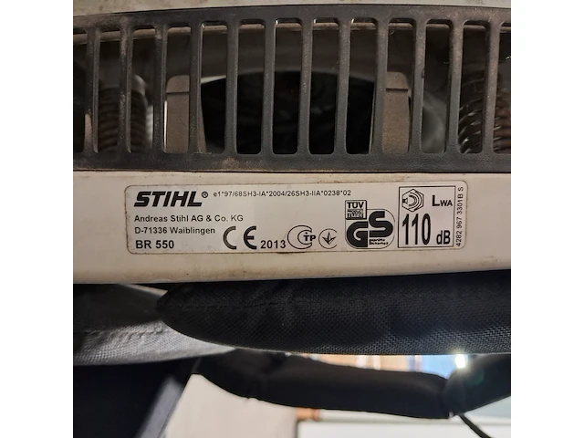 Ruggedragen benzine bladblazer, stihl, br 550, 2013 - afbeelding 2 van  10