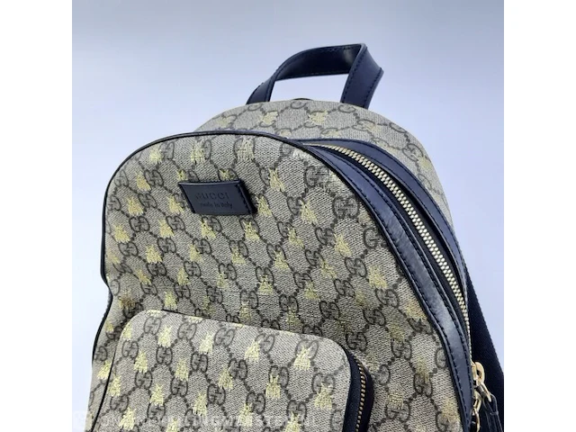 Rugtas gucci, gg supreme gold bees backpack - afbeelding 6 van  13
