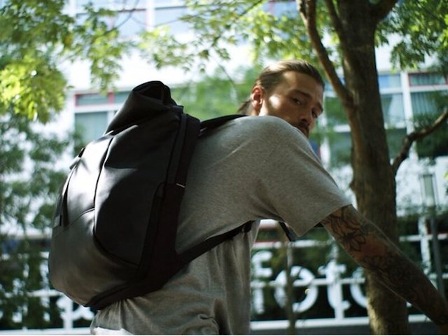 Rugtas, vanber by berba, black, rolltop - afbeelding 6 van  9