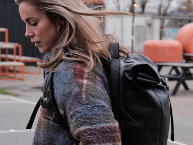 Rugtas, vanber by berba, black, rolltop - afbeelding 7 van  9