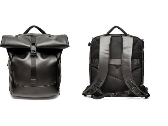 Rugtas, vanber by berba, black, rolltop - afbeelding 8 van  9