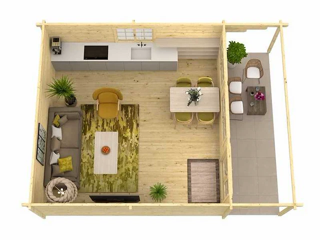 Rune - tuinhuis 70mm 5950x5950x2770mm - afbeelding 7 van  11