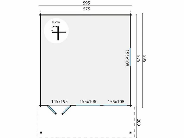 Rune - tuinhuis 70mm 5950x5950x2770mm - afbeelding 8 van  11