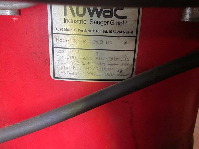 Ruwac ws2210 k1 industriële stofzuiger - afbeelding 5 van  5