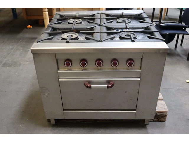 Rvs 5 pits gasforuis met gas oven - afbeelding 1 van  7