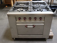 Rvs 5 pits gasforuis met gas oven - afbeelding 1 van  7