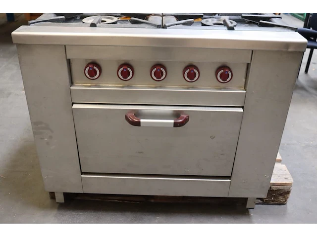 Rvs 5 pits gasforuis met gas oven - afbeelding 2 van  7