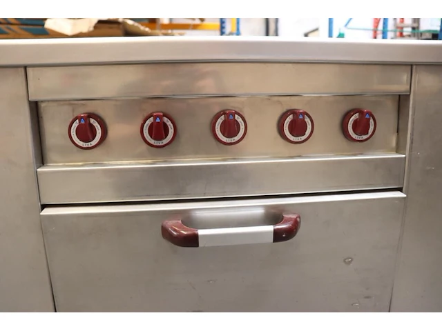 Rvs 5 pits gasforuis met gas oven - afbeelding 3 van  7
