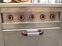 Rvs 5 pits gasforuis met gas oven - afbeelding 3 van  7
