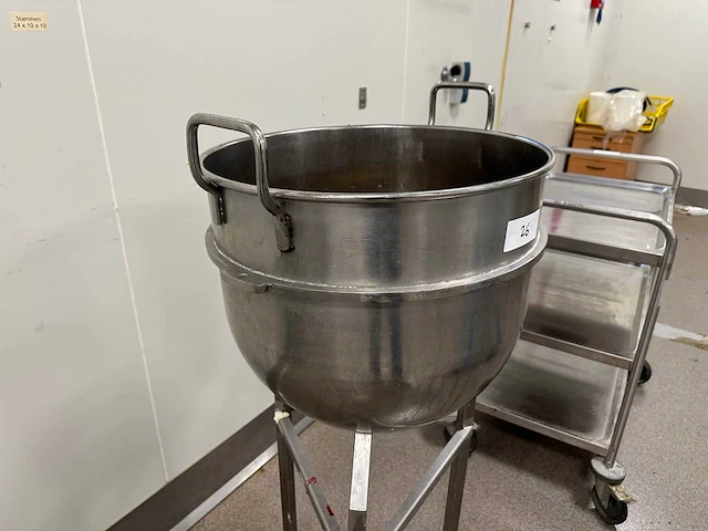 Rvs 60 liter bekken met trolley - afbeelding 3 van  4