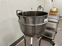 Rvs 60 liter bekken met trolley - afbeelding 3 van  4