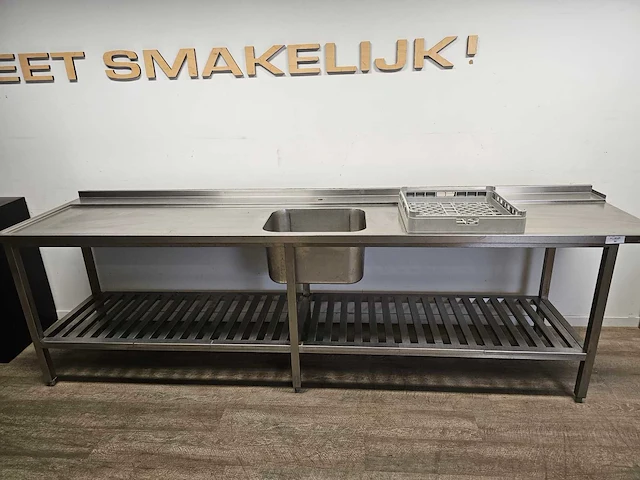 Rvs aanvoertafel 300cm - afbeelding 2 van  4