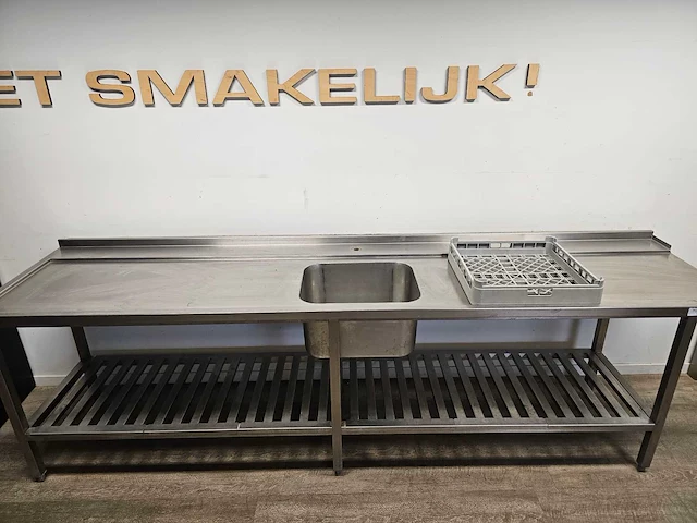 Rvs aanvoertafel 300cm - afbeelding 3 van  4