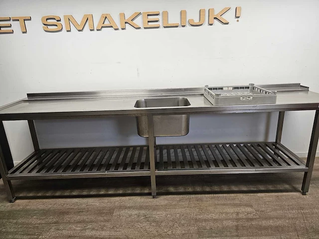 Rvs aanvoertafel 300cm - afbeelding 4 van  4