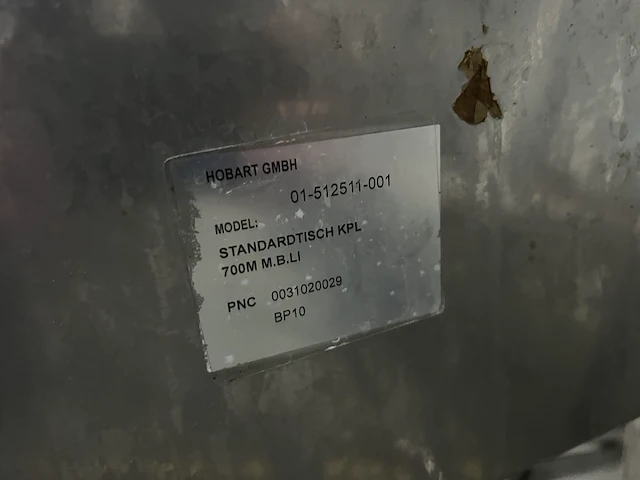 Rvs aanvoertafel hobart, 01-512511-001 - afbeelding 4 van  4