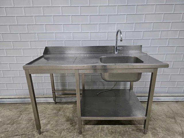 Rvs aanvoertafel met mengkraan - afbeelding 1 van  6