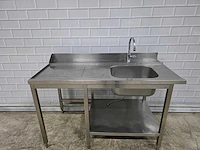 Rvs aanvoertafel met mengkraan - afbeelding 2 van  6