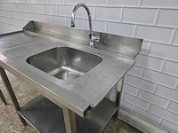 Rvs aanvoertafel met mengkraan - afbeelding 5 van  6