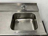 Rvs aanvoertafel met spoelbak - afbeelding 2 van  6