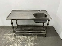Rvs aanvoertafel met spoelbak - afbeelding 3 van  6