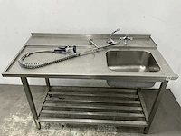 Rvs aanvoertafel met spoelbak - afbeelding 4 van  6