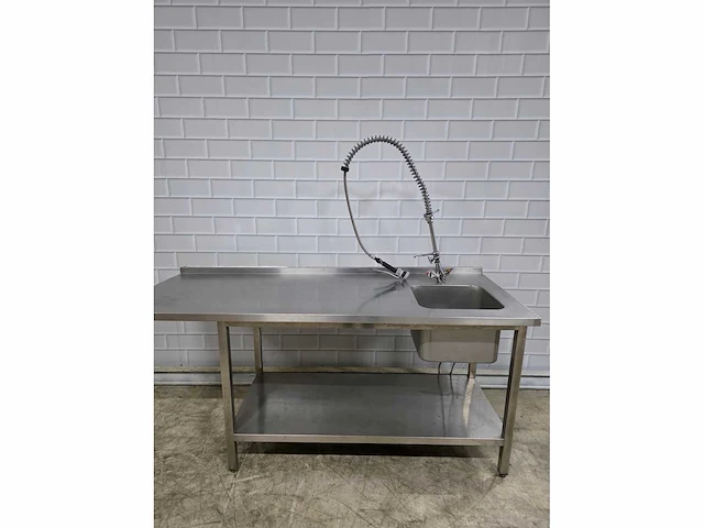 Rvs aanvoertafel met sproeidouche - afbeelding 2 van  6
