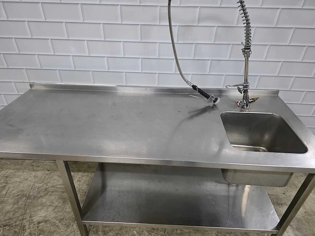 Rvs aanvoertafel met sproeidouche - afbeelding 5 van  6