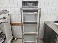 Rvs bakkerij inclusief 4 kunststof kratten - afbeelding 1 van  4