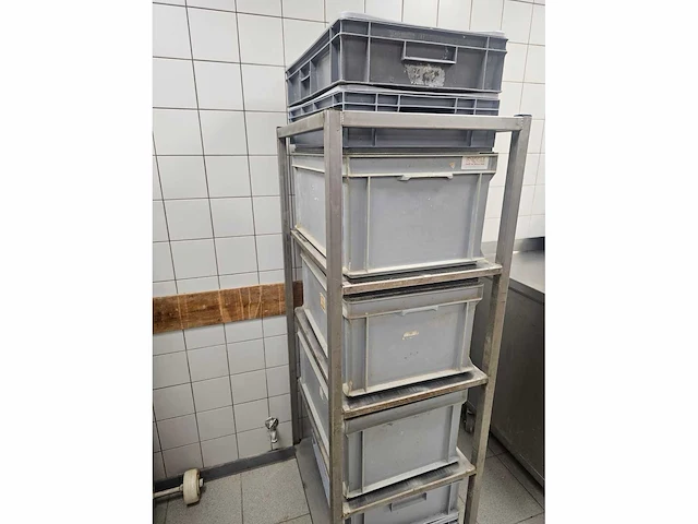 Rvs bakkerij inclusief 4 kunststof kratten - afbeelding 3 van  4