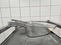 Rvs bakkerijwagen inclusief 4 kunststof kratten - afbeelding 3 van  4