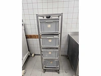 Rvs bakkerijwagen inclusief 4 kunststof kratten - afbeelding 2 van  4
