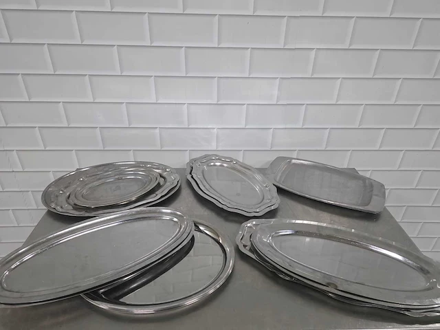 Rvs buffet- en serveerschaal (20x) - afbeelding 1 van  4